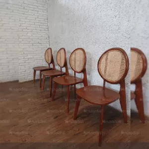 Kursi makan rotan kayu jati - Bulan - By Nusadjati