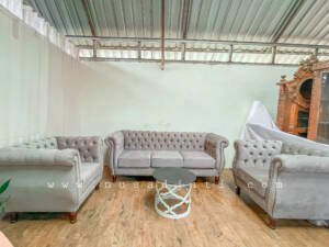 Set sofa Chesterfield kain bludru modern by Nusadjati