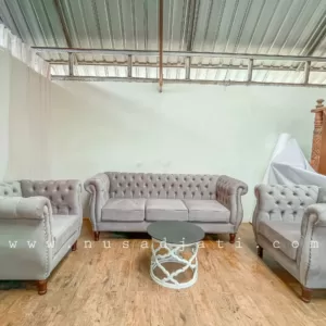 Set sofa Chesterfield kain bludru modern by Nusadjati