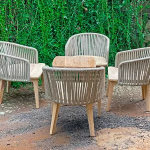 Set kursi resto anyaman tali rope