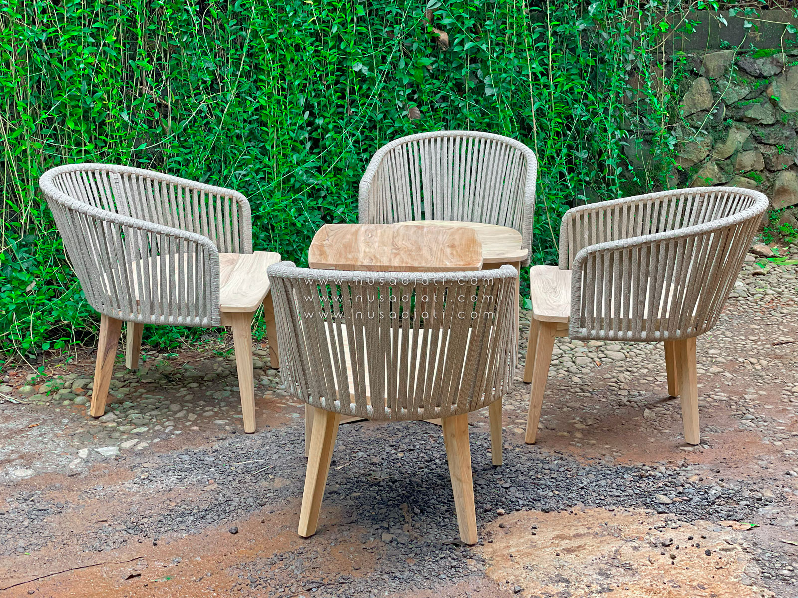 Set kursi resto anyaman tali rope