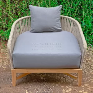 Sofa santai outdoor Baleria. material kayu jati dengan matras busa tebal 20cm