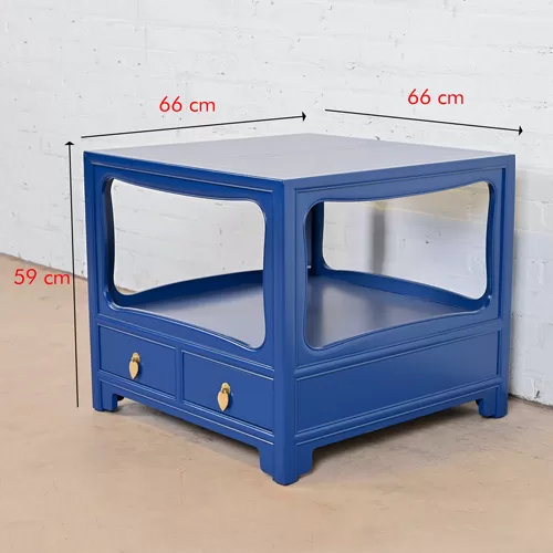 Ukuran Nakas Meja Samping - Adam Biru Glossy