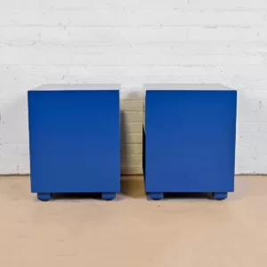 Nakas Meja Samping Tempat Tidur Maya Biru Glossy