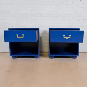 Nakas Meja Samping Tempat Tidur Maya Biru Glossy