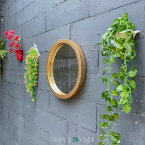 Eila - Cermin Hias Bulat Warna Gold