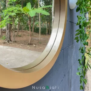Eila - Cermin Hias Bulat Warna Gold