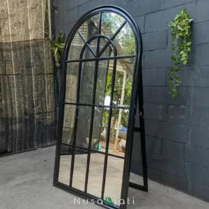 Standing Mirror Kolonial Hitam Glossy