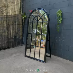 Standing Mirror Kolonial Hitam Glossy