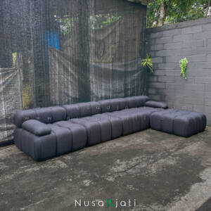 Kursi Sudut Minimalis Modern Boba warna hitam