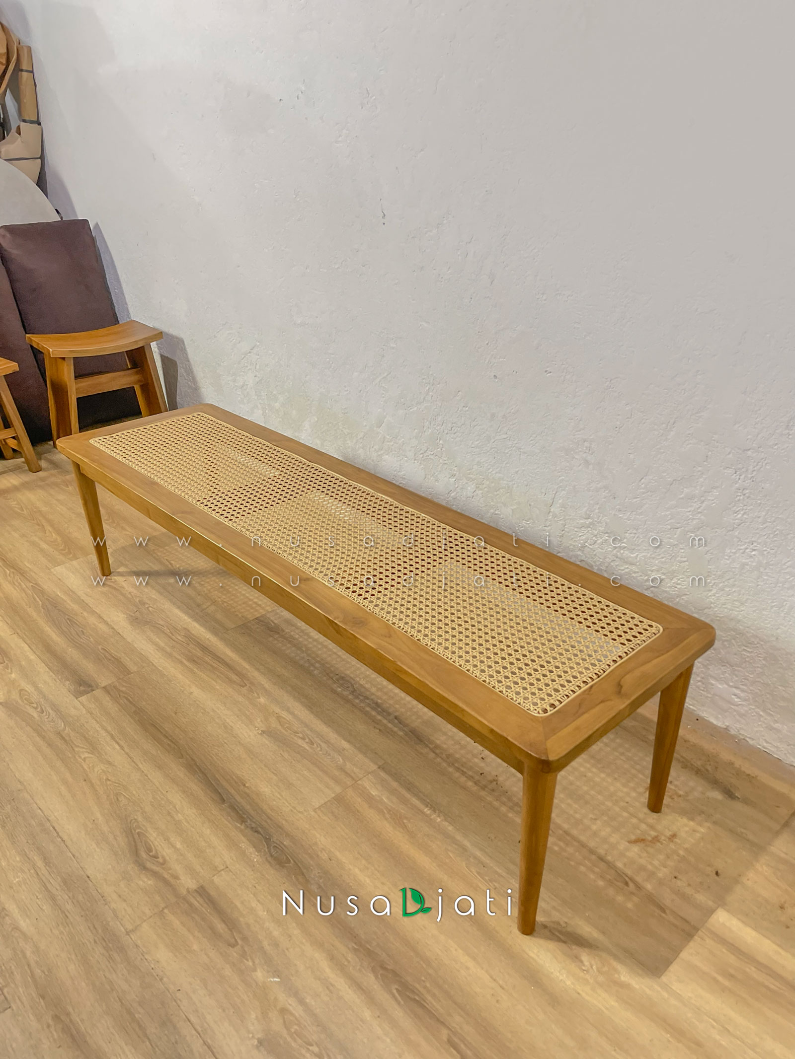 Stool Bench Kayu Anyaman Rotan 004 By Nusadjati Stool Bench Kayu Anyaman Rotan 004 By Nusadjati