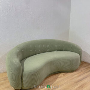 Model Sofa Terbaru 2026 Kacang Kain Hijau Salur - Nusadjati Furniture