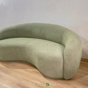 Model Sofa Terbaru 2026 Kacang Kain Hijau Salur - Nusadjati Furniture