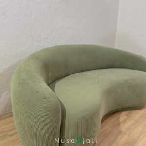 Model Sofa Terbaru 2026 Kacang Kain Hijau Salur - Nusadjati Furniture
