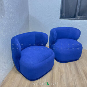 Sofa Bulat Armchair Eira warna biru desain modern minimalis single chair