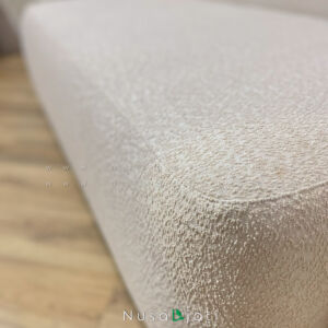 Sofa Modern Rounded Boucle Cream