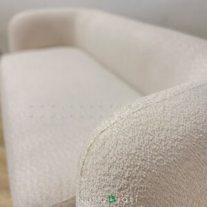 Sofa Modern Rounded Boucle Cream