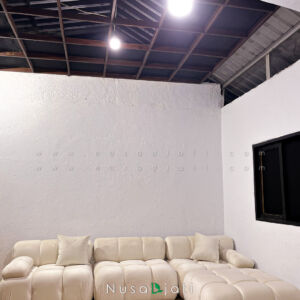 Sofa Boba Kain Bludru Putih