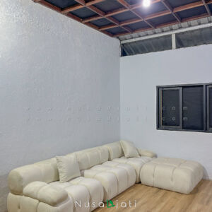 Sofa Boba Kain Bludru Putih