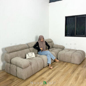 Sofa Boba Recliner Letter L Kain Bulu
